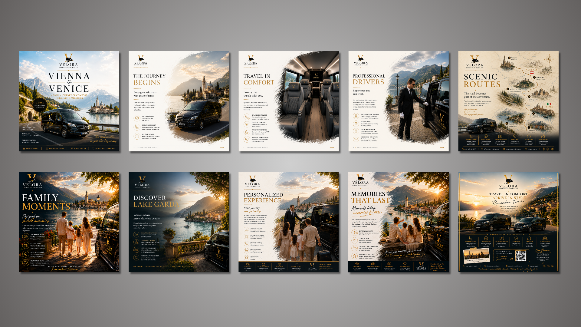 VELORA / Vienna to Venice, ten-slide luxury mobility carousel