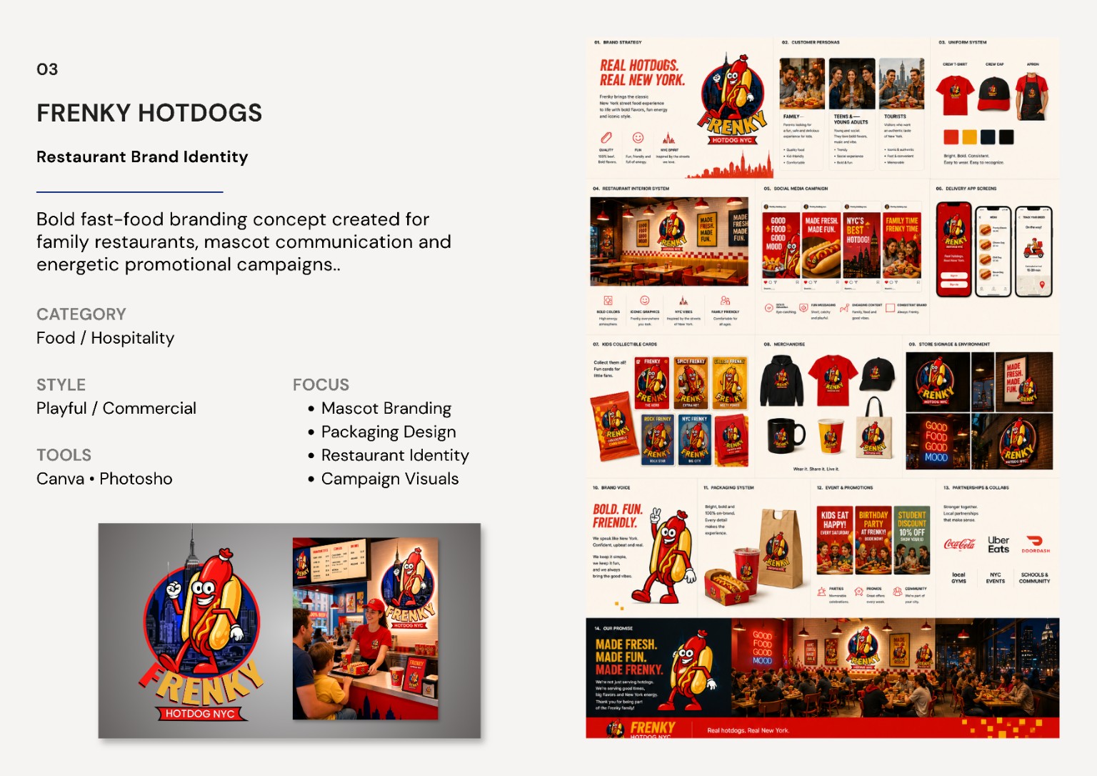 FRENKY Hotdogs | Restaurant brand identity
