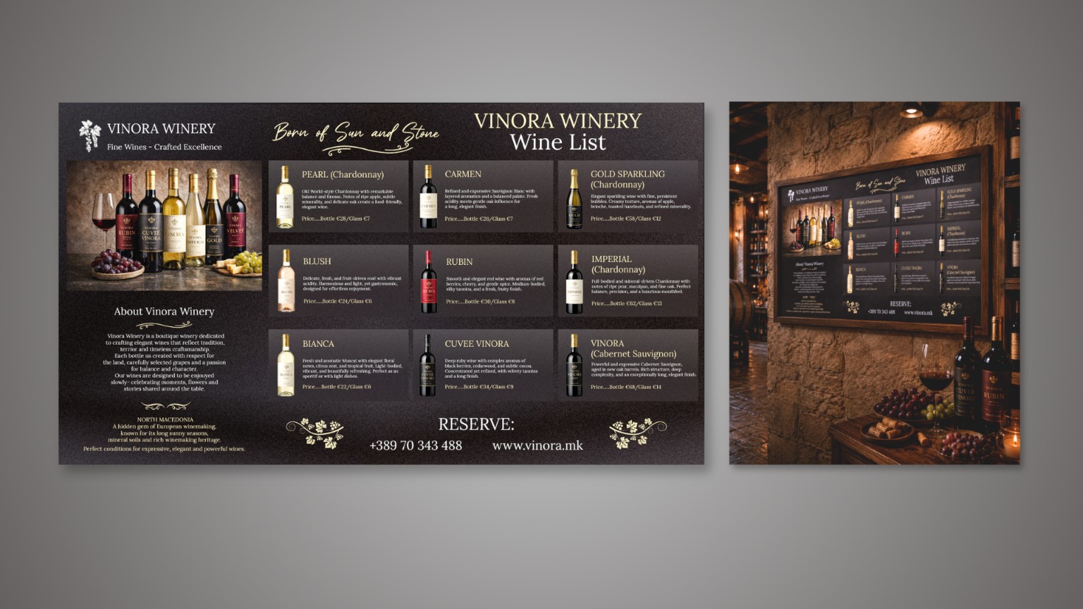 Vinora Winery Wine List